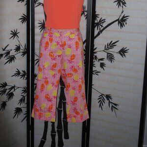 Lilly Pulitzer White Label "Spanish Tiles" Pineapple Print Capri Pants / NWT